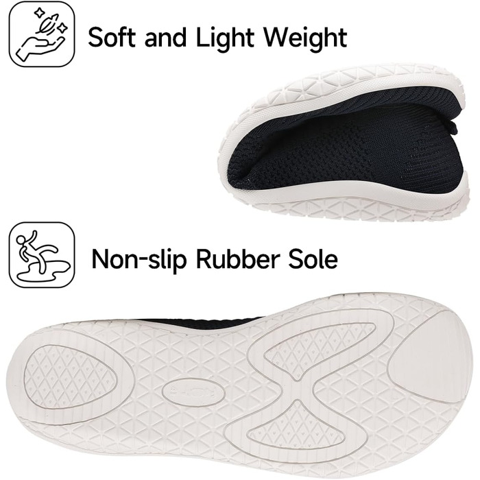 Geweo Взуття для пішохідної ходьби без шкарпеток для жінок та чоловіків. Легкі дихаючі кросівки з широкою передньою частиною та плоскою підошвою. Розміри 37-47, синій.