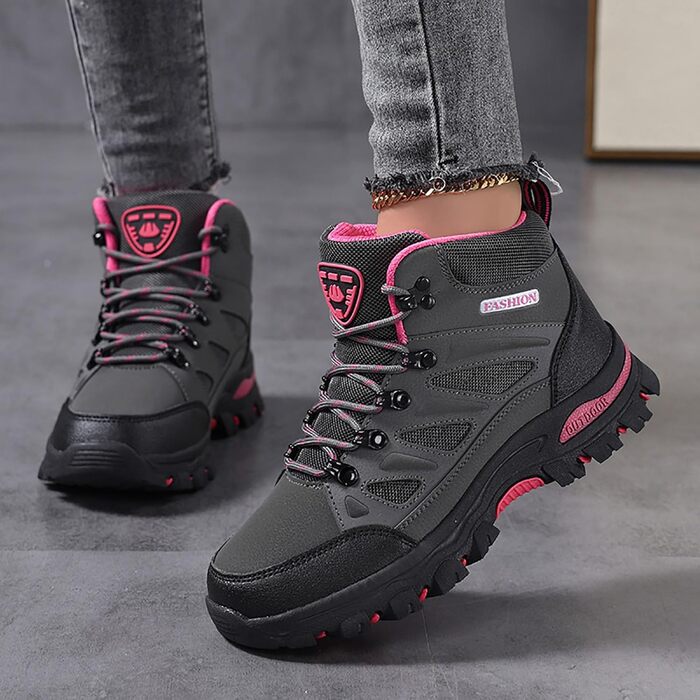 Жіночі трекінгові черевики для хайкінгу та кемпінгу | Зручні та легкі черевики для туризму та активного відпочинку (36 EU, Сірий)