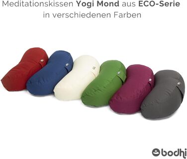 Медитаційна подушка-півмісяць Bodhi Yogi MOND ECO, чорна, 100% органічна бавовна, наповнювач гречане лушпиння, для йоги та медитації