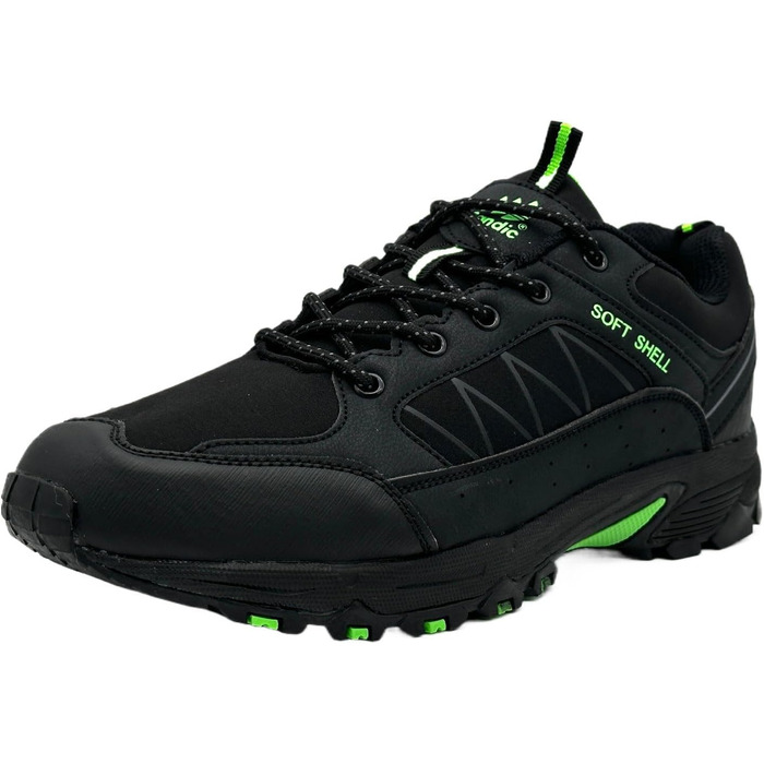 Чоловічі та жіночі трекінгові черевики Softshell для хайкінгу та трейлу, 42 EU, чорний та яблучно-зелений