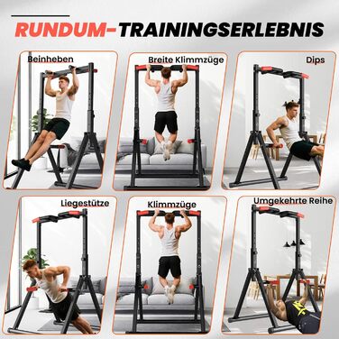 Стійка для віджимань та підтягувань DOBESTS Faltbar Power Tower - багатофункціональний тренажер для дому, чорний