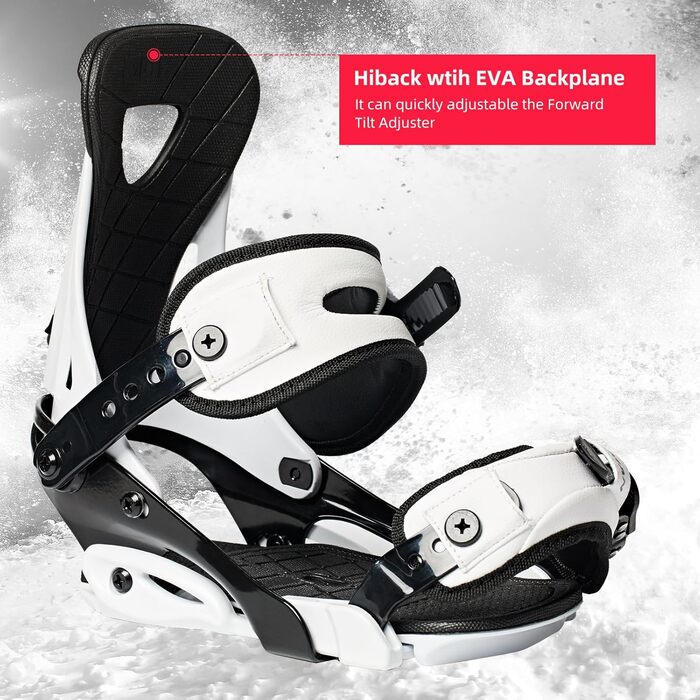 Кріплення для сноуборду XCMAN Outdoors All-Mountain, чорно-білі, розмір 6-9 US (37-41 EU)