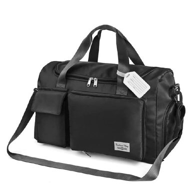 Складана дорожня сумка Flintronic 36L, велика водонепроникна сумка для подорожей, вікенду та спорту для чоловіків і жінок, сіра (з багажним біркою)