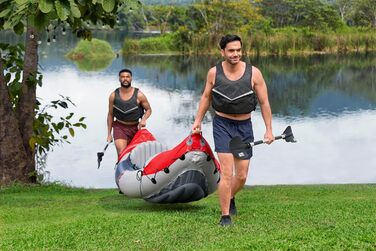 Каяк Hydro-Force Rapid X2 для двох осіб: надувний комплект з сидіннями, спинками, веслами, насосом та сумкою для перенесення