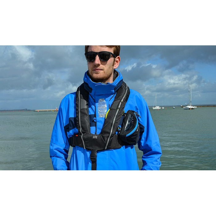 Рятувальний жилет Spinlock Deckvest LITE чорний, легкий, ультракомпактний, зручний дизайн, страховий пояс