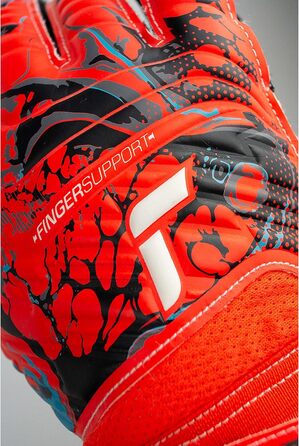 Воротарські рукавички Reusch Attrakt Finger Support для дорослих, червоно-сині, розмір 10, з хорошим зчепленням та зовнішнім швом