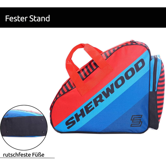 Сумка для ковзанів Sherwood: для ковзанів, роликів та хокею (синьо-червоний)