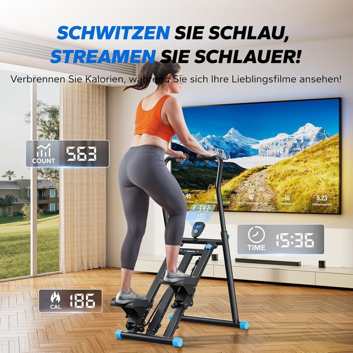 MERACH Stair Stepper Pro - Вертикальний тренажер для дому з регулюванням навантаження, складний, 2448B1