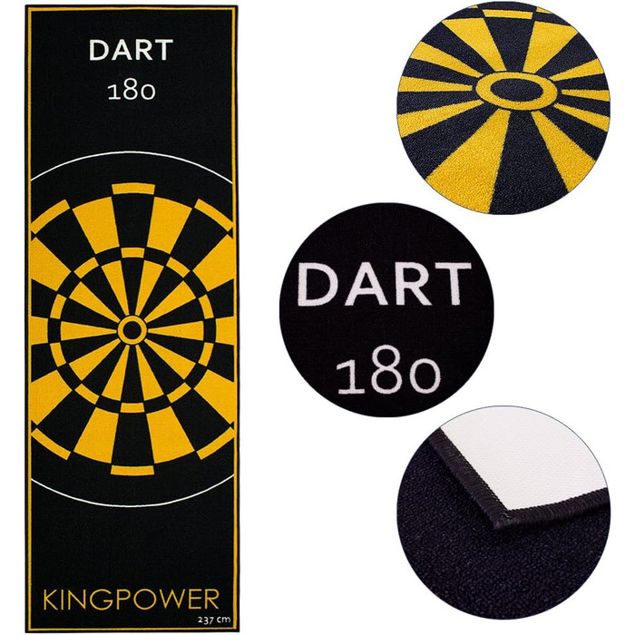 Дартс килимок Kingpower Target Oche для стіл-дарта, захисний гумовий килим для дартборду, жовтий, 237x80 см