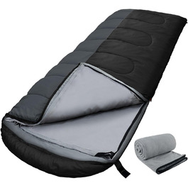 Сплячий мішок Outdoor для дорослих, зимовий, водонепроникний, 3-4 сезони, з компресійним мішком, 0℃, чорний, 220x85 см