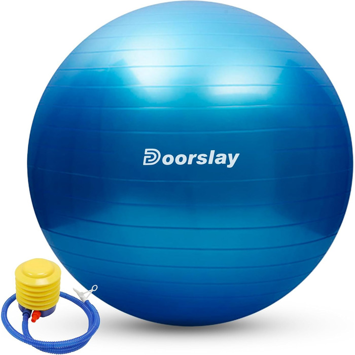 Гімнастичний м'яч doorslay з насосом 55/65/75 см, анти-вибуховий фітнесбол для йоги, пілатесу, тренувань, офісу