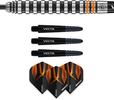 Дротики WINMAU Fury 24 г з вольфраму, з призмовими флайтами та Vecta-шафтами