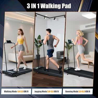 Біговий доріжка AiQInu для дому, 2.5HP, Walking Pad з пульт дистанційного керування, LED-дисплеєм та Bluetooth, регульований стіл для дому та офісу, швидкість 2-8 км/год (110*46*96 см)