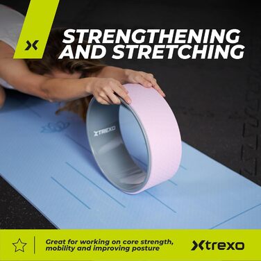 Килимок для йоги XTREXO Lila 32 см - екологічний, з TPE та PP, антиковзаюча поверхня