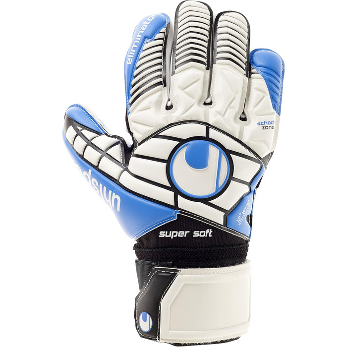 Воротарські рукавички Uhlsport ELIMINATOR SUPERSOFT 10.5 білі/чорні/сині
