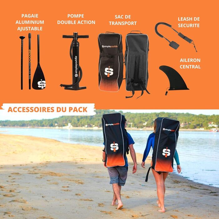 Надувна SUP-дошка 9'2, 10'2 або 10'6 з веслом, страховкою, насосом Double Action і сумкою для транспортування