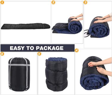 Спальний мішок Redcamp Baumwoll-Flanell для кемпінгу, 3 сезони, теплий та комфортний, вага 1.8-2.9 кг, колір морський блакитний