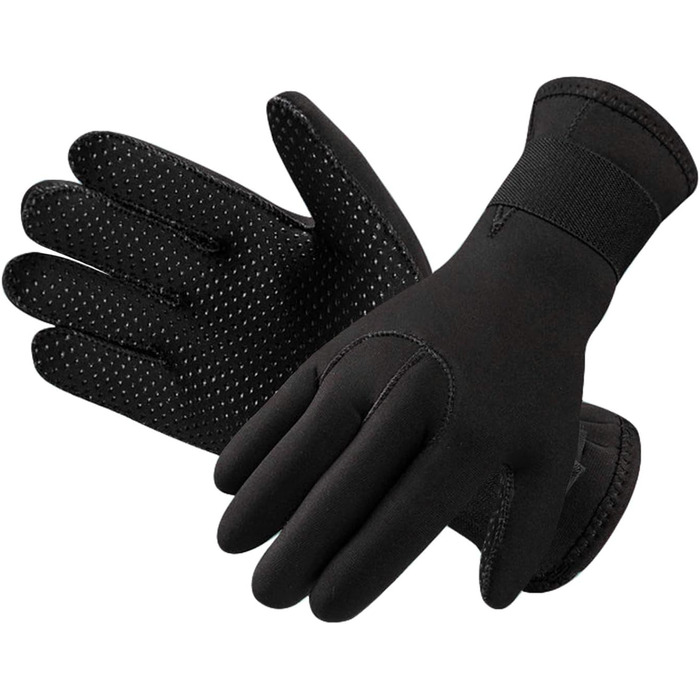 IPENNY Рукавички для дайвінгу з неопрену, 3 мм, чорні, антиковзаючі, для дайвінгу, серфінгу, плавання, снорклінгу, веслування, каякінгу, теплі рукавички для дорослих та підлітків