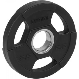 Олімпійські диски для штанги GORILLA SPORTS, 2,5 кг, тригрип, пластикові, 50 мм, чорні – вагові диски для тренувань