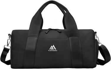Спортивна сумка Flintronic для дівчат та жінок, маленька сумка для плавання та фітнесу з відділенням для взуття та вологостійкою кишенею (Чорна, 44 x 20 x 20 см)