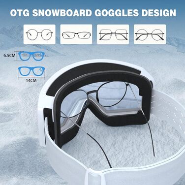Гірськолижна маска VCOROS YH359 для скіїнгу та сноуборду Unisex, OTG, сріблясто-чорна (VLT 13%) з захисним чохлом