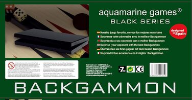 Набір для гри в шашки та нарди Aquamarine Games Black Series, чорний колір, преміум-якість