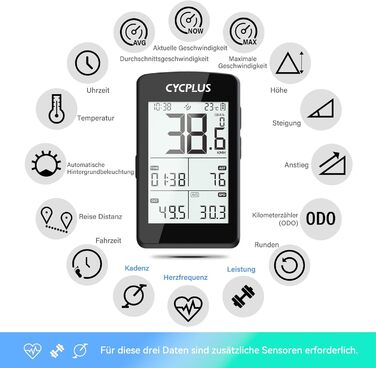 Велокомп'ютер CYCPLUS GPS ANT+ Bluetooth 5.0, 2.8
