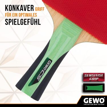 Настільний тенісний ракетка GEWO CS Energy Carbon Pro, ITTF, карбонова, контрольний наклад, висока обертальність, 2.0 мм губка, увігнута ручка
