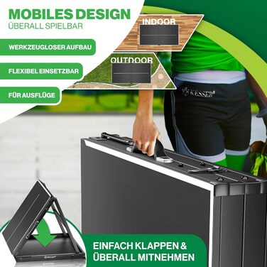 Набір для пінг-понгу KESSER® Mini з ракетками, м'ячами та сіткою | Розкладний стіл для гри в настільний теніс | Ігровий набір для дітей та дорослих | 153 x 76,5 см