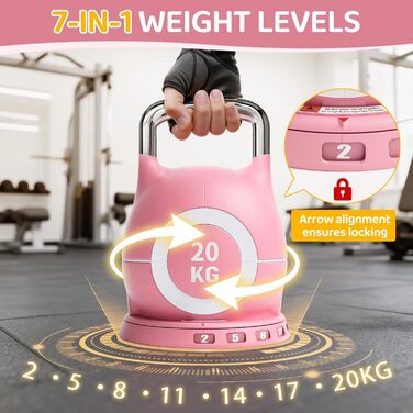 Регульована гриф-гантель 7-в-1 для домашнього спортзалу Kettlebell - набір гантелей для фітнесу вдома