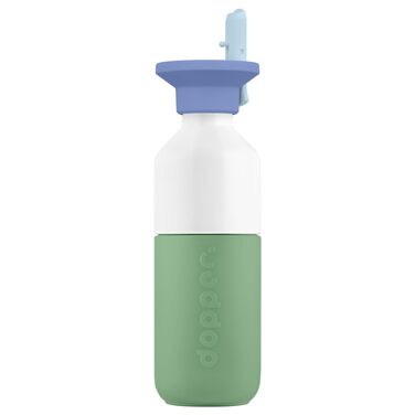 Сталева пляшка для води Dopper 350мл, Green Sorbet — герметична спортивна пляшка з нержавіючої сталі 18/8, без BPA, для спорту, офісу та активного відпочинку
