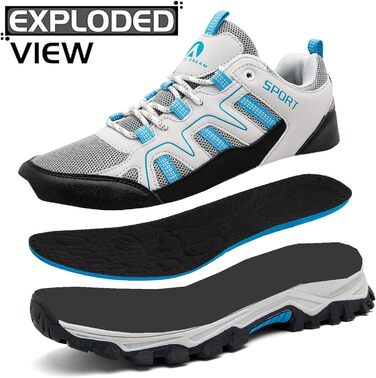 Черевики для туризму та хайкінгу: чоловічі та жіночі, легкі, дихаючі, 41 EU, бежево-блакитні