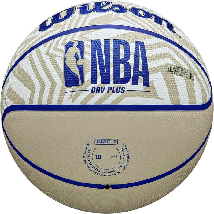 М'яч для баскетболу Wilson NBA DRV Plus Dazzle Camo Outdoor, розміри 6 та 7, бежевий/блакитний, для гри на вулиці