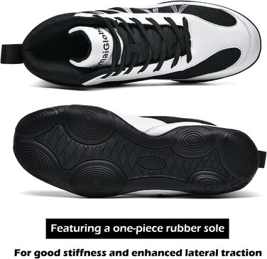 Чоловічі боксерські та борцівські кросівки DimaiGlobal для фітнесу, кікбоксингу, карате, таekwondo, з низькою посадкою, чорно-білі, 46 EU