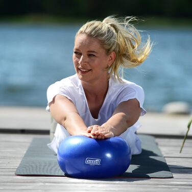 М'яч для пілатесу SISSEL Soft Ball 22 см, антрацит | Без фталату та латексу | Для розслаблення та зміцнення м'язів | Витримує до 155 кг | З інструкцією