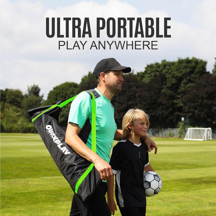 Футбольні ворота QUICKPLAY Kickster Pro 5x3' з базовою вагою для професійного тренування на газоні, штучному покритті чи траві, одиночне