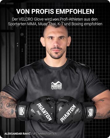 Боксерські рукавички Phantom Apex | MMA, тайський бокс | Чоловічі, Velcro, чорні, 10 Oz