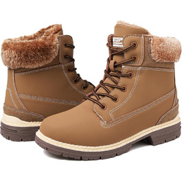 Зимові черевики жіночі утеплені, водонепроникні, зимові черевики, черевики від снігу, теплі зимові черевики, короткі черевики, туристичні черевики, підошва не слизька, колір верблюжий, 38 EU