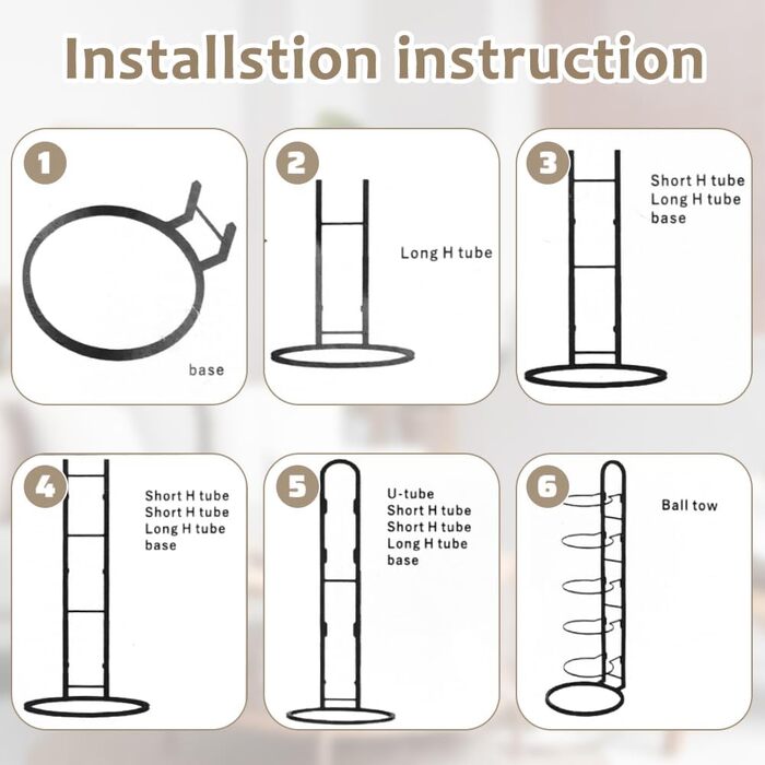 Стійка для зберігання м'ячів Kleemeiero: баскетбольний, футбольний, волейбольний, 5 м'ячів, 23.5 см, білий/чорний