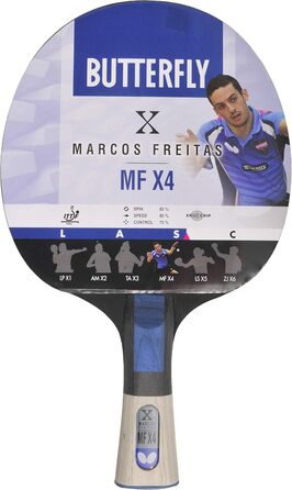 Професійна ракетка для настільного тенісу Butterfly Marcos Freitas Mfx4, чорна/червона, для дорослих