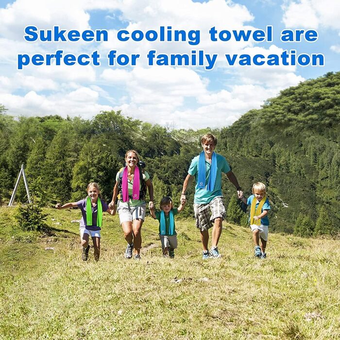 Охолоджуючий рушник Sukeen (101,6 x 30,5 см) - мікрофібра для йоги, спорту, фітнесу, тренувань, кемпінгу, чорний/синій/зелений/темно-синій/рожевий/блакитний/сірий/фіолетовий