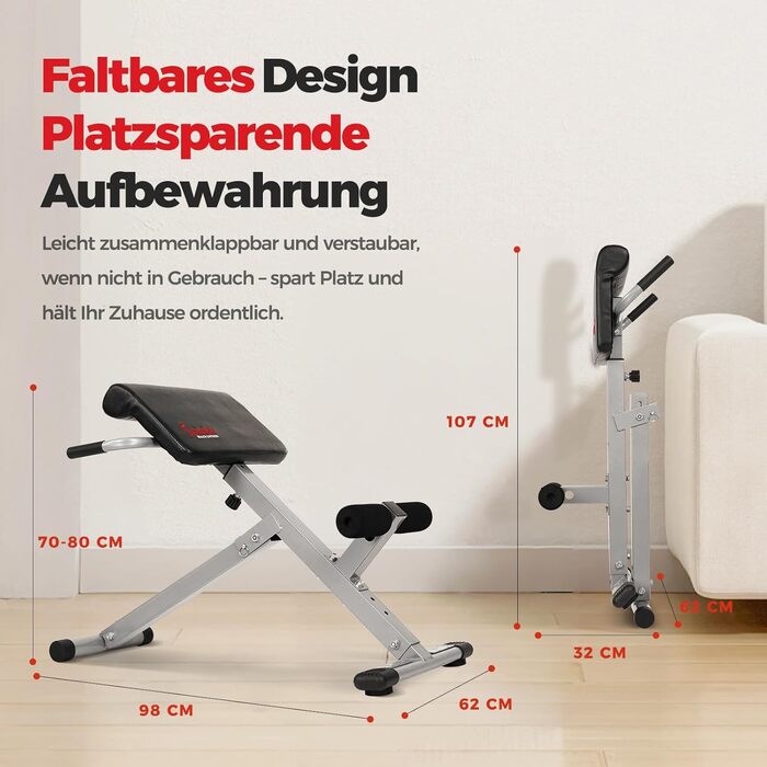 Романська лава Sunny Health & Fitness для тренування спини та пресу – регульована, для дому, з функцією гіперекстензії, тренажер для сідниць та пресу