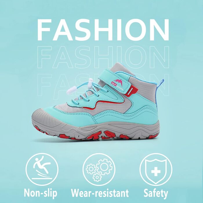 Дитячі трекінгові черевики FLIOZY - легкі, неслизькі, дихаючі, для дівчаток та хлопчиків (29 EU, блакитний)