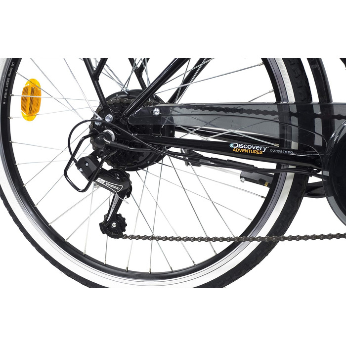 Електровелосипед Denver Discovery E4000, міський, 26 дюймів, Shimano 6 швидкостей, для жінок, чорний