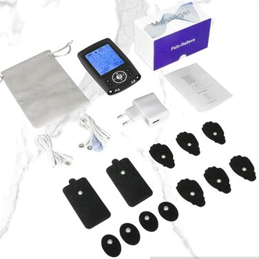 Апарат для терапії болю TENS EMS, електроспур з 36 програм, 12 електродів, для зняття болю