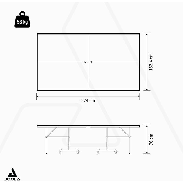 Стіл для пінг-понгу JOOLA Inside 13 - розкладний, для залу, 274x152.5x76 см, в комплекті сітка