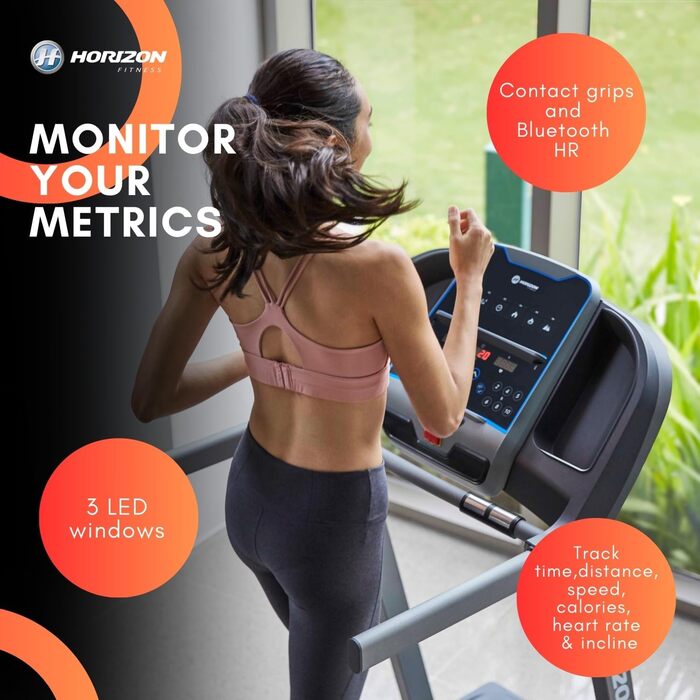 Бігова доріжка Horizon Fitness eTR5.0 з потужним 2 к.с. мотором