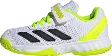 Дитячі тенісні кросівки adidas Courtflash Comfort для дітей, 28 EU, білий, чорний, лимонний, унісекс