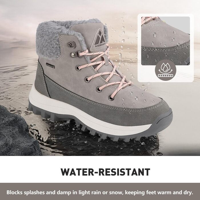 Чоботи зимові жіночі Mishansha, сірі, розмір 36-42, з підкладкою, неслизькі