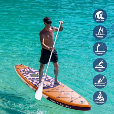 Надувна SUP-дошка FunWater 350 см з сидінням, подвійне весло та насос для сапсерфінгу